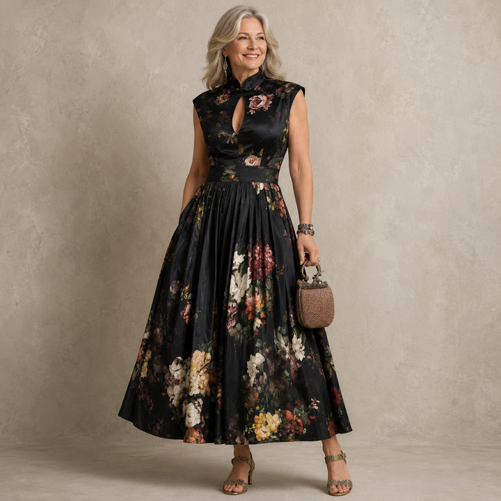 Velora | Midnight Garden Midi Dress
