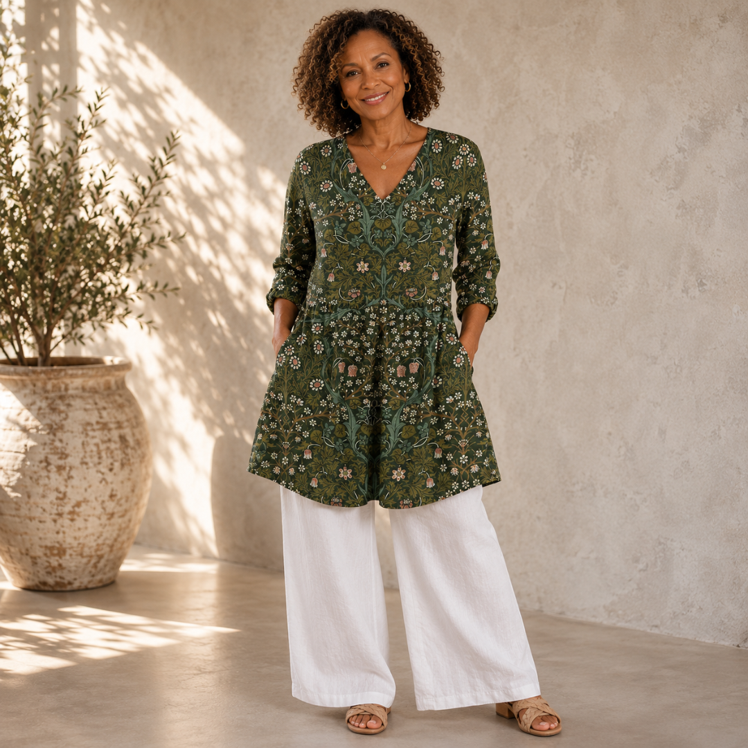 Sophia | Vintage Floral V-Neck Top