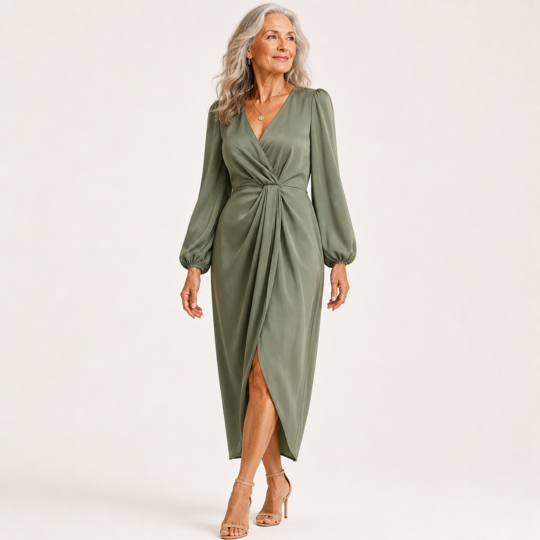 Noelle™ | Elegant Wrap Midi Dress