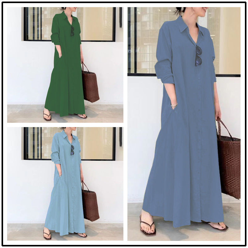 Evelyn™ | Relaxed Button Front Maxi Dress