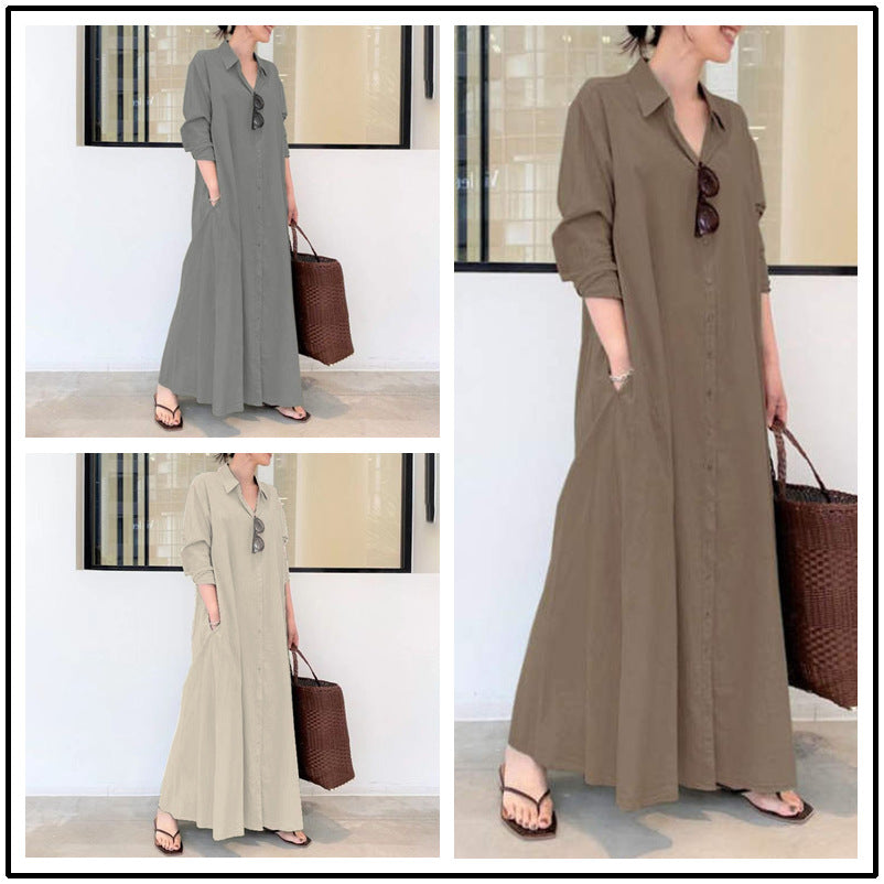 Evelyn™ | Relaxed Button Front Maxi Dress