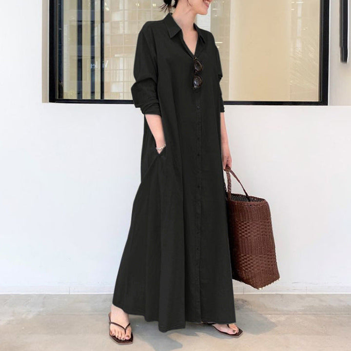 Evelyn™ | Relaxed Button Front Maxi Dress