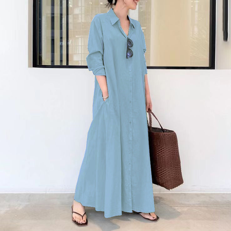 Evelyn™ | Relaxed Button Front Maxi Dress