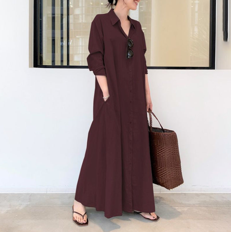 Evelyn™ | Relaxed Button Front Maxi Dress