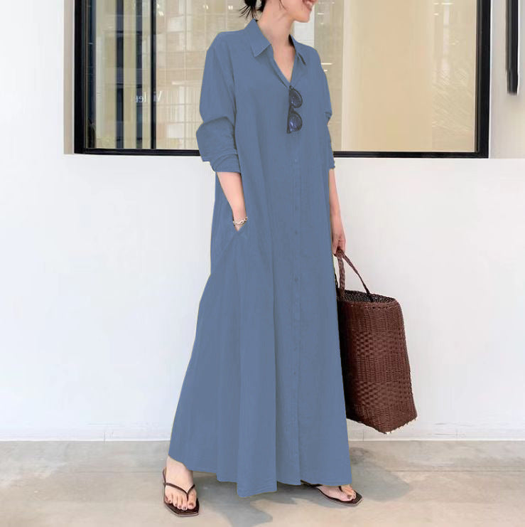 Evelyn™ | Relaxed Button Front Maxi Dress