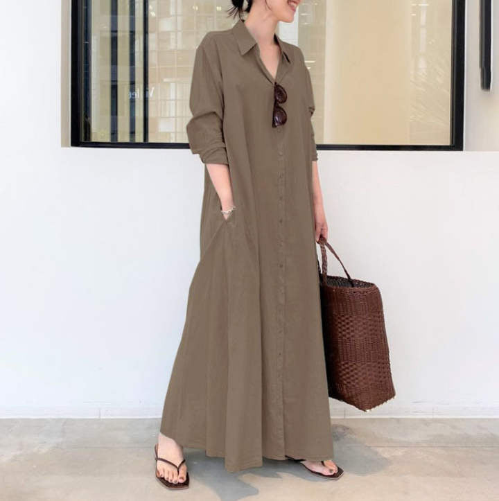 Evelyn™ | Relaxed Button Front Maxi Dress