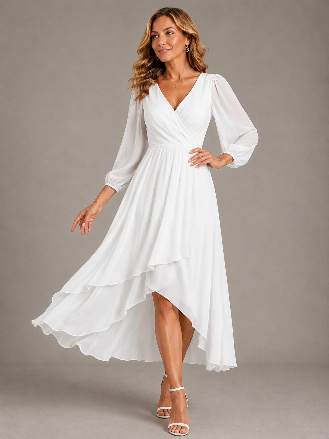 Estelle™ | Elegant V-neck Long Dress